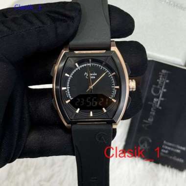 Original 100%!! Jam Alexandre Christie Pria AC 9390 AC9390 Black Rosegold Garansi Resmi 1 Tahun