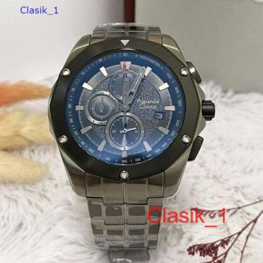 Original 100%!! Jam Alexandre Christie Pria AC 6663 AC6663 Black Grey Rantai Garansi Resmi 1 tahun