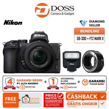 New Nikon Z50 Kit 16-50Mm Kamera Mirrorless Resmi / Nikon Z50 Promo SB300+FTZ II