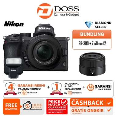 New Nikon Z50 Kit 16-50Mm Kamera Mirrorless Resmi / Nikon Z50 Promo SB300+40MM F2