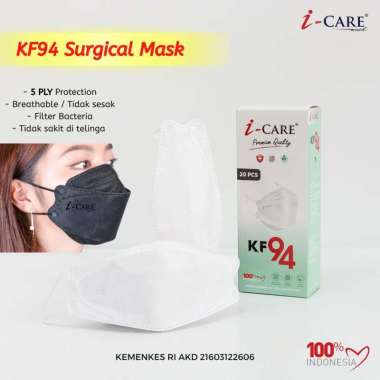Masker KF94 ICARE 4PLY Embos I-Care Korea Earloop KF 94 Premium Quality Army
