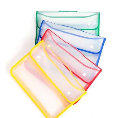 School Bag/Map Plastik Kantung Jaring di belakang/ Briefbag - FIGO Hijau