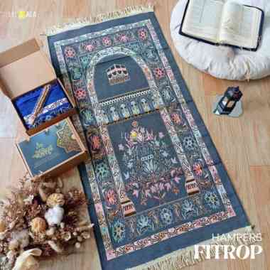 Hampers Sajadah Fitrop Packing Box Free Tasbih Kayu Kado Bingkisan Parcel Ramadhan Lebaran/Idul Fitr