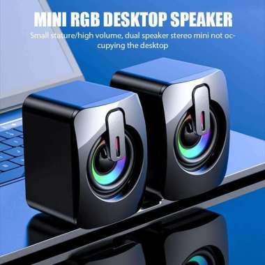 IDEARS Speaker Desktop Subwoofer Stereo Wired 3.5mm Jack USB RGB Light A2 Speaker Spiker Kolong Bass