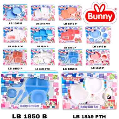 Lusty Bunny Feeding Set 7in1 Ukuran Sedang - Tempat Makan Bayi LB1851 Biru