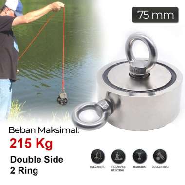 Strong Magnet Super Kuat Gantungan Magnet pancing Fishing Mancing Pencari Logam Besi Double Round Ho