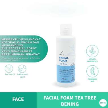 Larissa Facial Foam Tea Tree Bening - Sabun Cuci Muka Untuk Berjerawat & Berminyak Tea Tree Bening