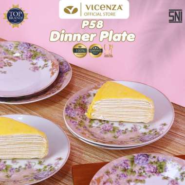 Vicenza 6 buah piring camilan P58 Magnolia