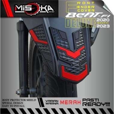 Misoka Front Fender Cover Beat Deluxe 2020 2023/Variasi Motor Honda Merah