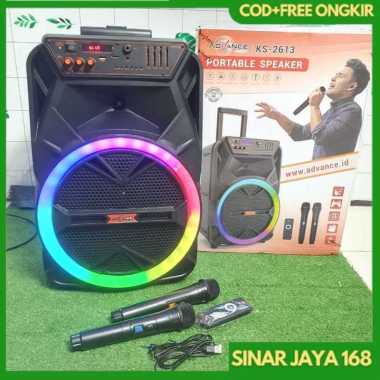 SPEAKER BLUETOOTH 12 INCH ADVANCE KS-2613 2 MIC WIRELESS / SALON AKTIF MEETING PORTABLE / KS2613 KS 