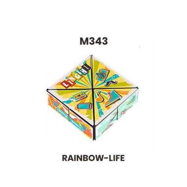 OEM ONE-M343 Mainan Edukasi Anak Rubik Geometri 3D Magnetic Motif Hand Flip Puzzle Toys / Magic Rubi