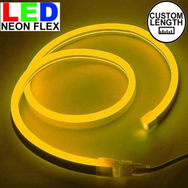 Lampu Led neon flex Rope light Custom Warna Kuning / Yellow meteran lampu neon