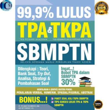 Buku Tips Soal Lulus SBMPTN : 99,9% Lulus TPA & TKPA SBMPTN