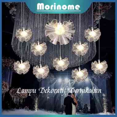 Lampu Plafon Dekorasi Pernikahan Me 5 kepala-Emas