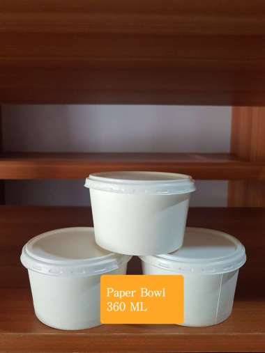 Paper Bowl 360 ML 230 GSM, Mangkuk Kertas, Wadah Kertas, Cup Bowl Kertas, Paper Tanpa tutup