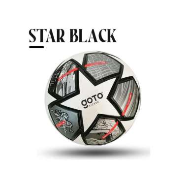 Goto Kicker Football Bola Sepak Kaki Original Size 5 Free Pentil Pompa STAR BLACK