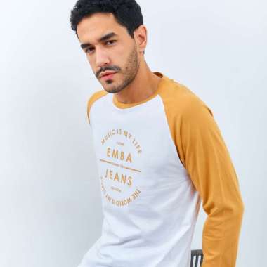 EMBA JEANS - T-Shirt Raglan Lengan Panjang Regular Fit Bahan Single Jersey - Killian, Danny, Garibal