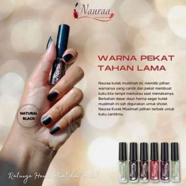 (BPOM)Naura Kutex Halal Henna Sah Untuk Sholat Maroon