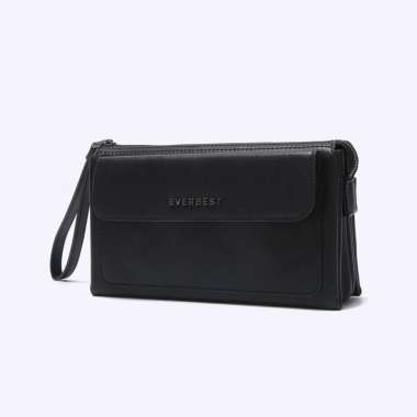 EM13 TAS KECIL PRIA EVERBEST CLUTCH BAG ORIGINAL KULIT ASLI ORI BRANDED HITAM BLACK