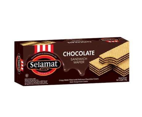 Selamat Sandwich Wafer Chocolate 145 g / box Chocolate