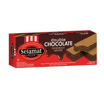 Selamat Sandwich Wafer Chocolate 145 g / box Doble Chocolate