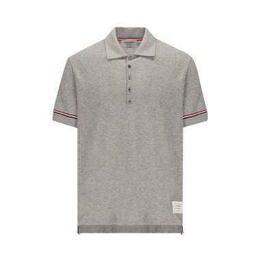 [12.12 Dealcember] Thom Browne RWB Stripe Lightweight Cotton Polo Shirt Medium Grey Grey 3