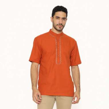 AMK Baju Koko Pria Lengan Pendek Bordir KK RAYYANKA S/S Terracota S