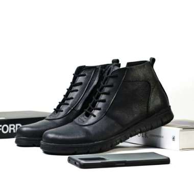 SPV WARKA Sepatu Formal Kantor Pantofel Pria Kulit Casual Semi Santai Kulit asli Hitam Oxford Tinggi