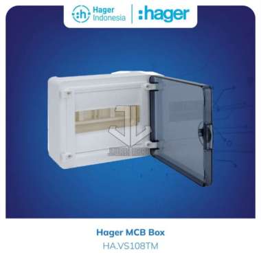 HAGER VS108TM BOX MCB 8G 8 GROUP OUTBOW TRANSPARANT VS GOLF SERIES