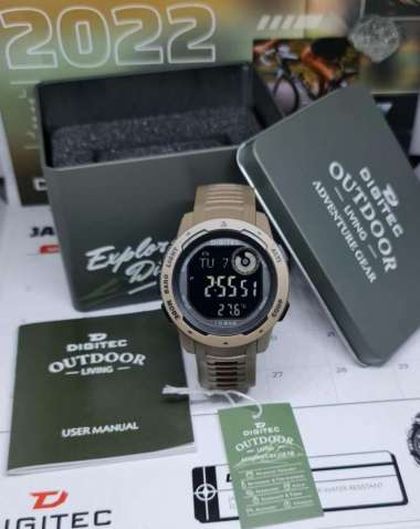 Jam Tangan Pria Digitec Outdoor 8100 DG8100 Smartwatch Original-Hitam Cokelat