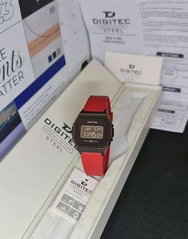 Jam Tangan Wanita Digitec 7125 Digital Original Merah
