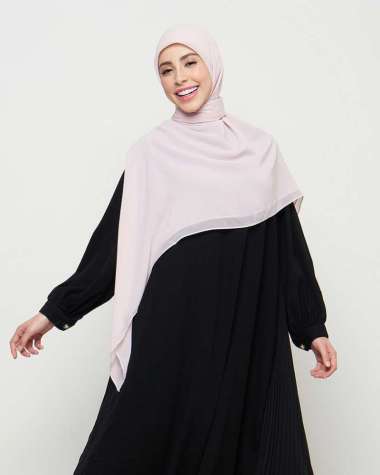 Zeta Scarves - Zura Syar'i Scarf / Hijab segiempat / Hijab Polos Syar'i Light Grey