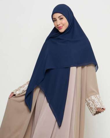 Zeta Scarves - Zura Syar'i Scarf / Hijab segiempat / Hijab Polos Syar'i Navy