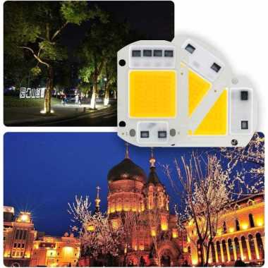Suide Chip LED Lampu COB Floodlight Spotlight Warm White 50W 220V