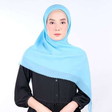 Ansania Scarf - Bella Ultrasonic - Hijab Kerudung Segiempat 110 x 110 BIRU TOSCA