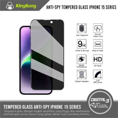 KingKong Privacy Tempered Glass For IPhone 15 PLUS MAX PRO Anti Spy Screen 15 Pro