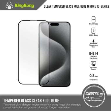 Kingkong Full Glue Tempered Glass Screen For Iphone For 15 PLUS MAX PRO 15