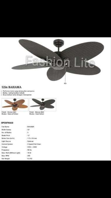 KIPAS ANGIN EDMA BAHAMA 52" / KIPAS EDMA ORI / KIPAS ANGIN EDMA