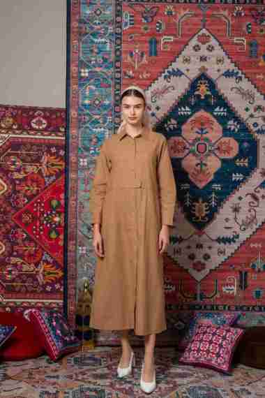 X8 Alwa Dresses - dress gamis wanita lebaran M KHAKI