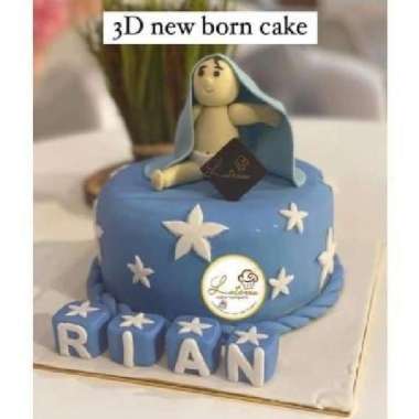 cake newborn Cake ultah cake bayi cake one month kado ultah fondant cake