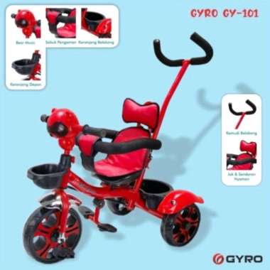 Sepeda Tiga 3 Roda Anak GY 101 Gyro Tricycle - Merah Merah