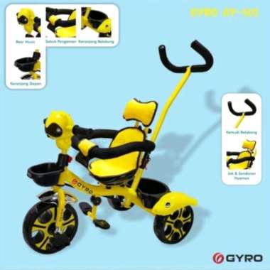 Sepeda Tiga 3 Roda Anak GY 101 Gyro Tricycle - Merah Kuning