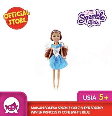 Mainan Boneka Sparkle Girlz Super Sparkly Winter Princess In Cone - Gold Purple White Blue