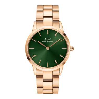 Jam Tangan Unisex Daniel Wellington Iconic Link Emerald DW00100419 Green Dial Rose Gold Stainless St