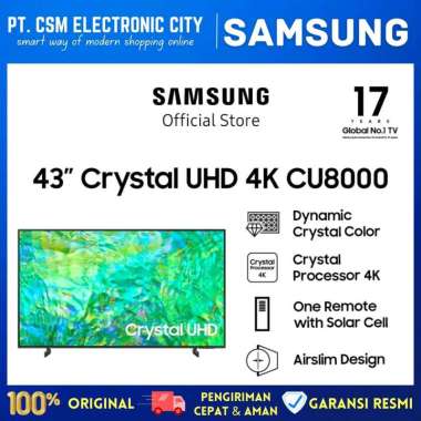 TV SAMSUNG UA43CU8000 SMART TV (43 INCH) DIGITAL FULL HD [GARANSI RESMI] SAMSUNG UA43CU8000