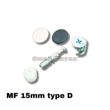 Baut Skrup Elite Minifix Minifik Olimpik Knock Down KOMPLIT MF 15mm type D