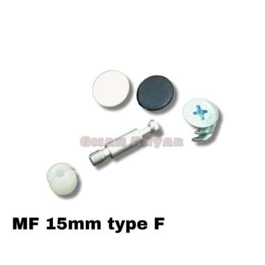 Baut Skrup Elite Minifix Minifik Olimpik Knock Down KOMPLIT MF 15mm type F