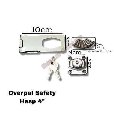 Overpal Overval Kunci 2,5" inch Safety Hasp 4"