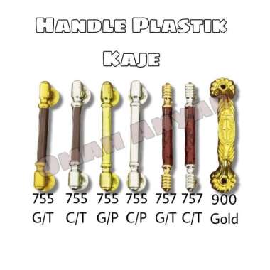 6 PCS Handle Tarikan Pegangan Lemari Laci Plastik OBRAL KAJE 900 755 Gold Chrome Kuku Macan Flying W