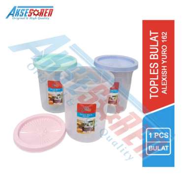 Aksesoren Toples Yuro Bulat Alexish [162] / Tempat Menyimpan Kue Krupuk Kacang / Wadah Simpan Makana